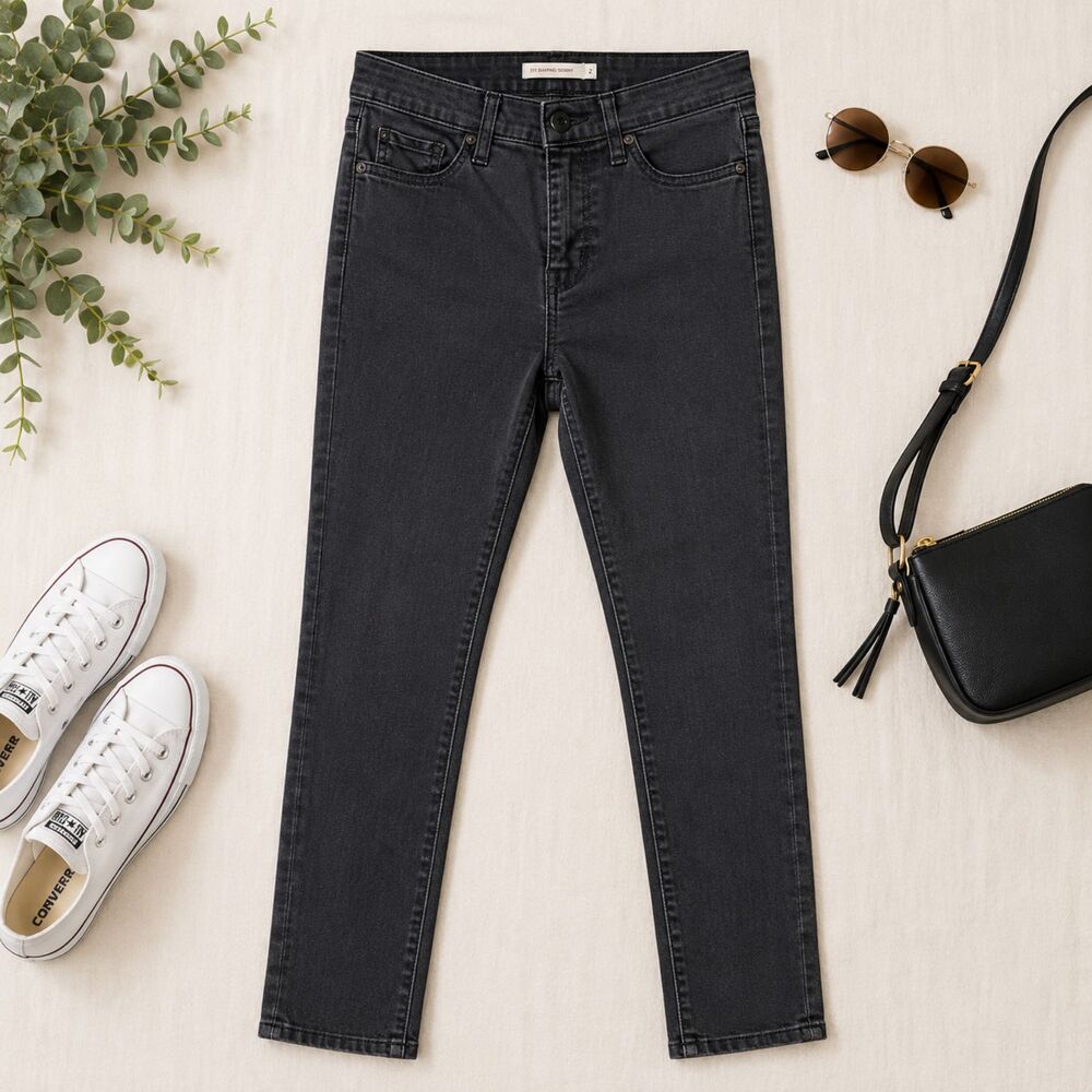 Levi's Jeans Womens 27 (26x26) Black 311 Black Mid Rise Shaping Skinny (993)
